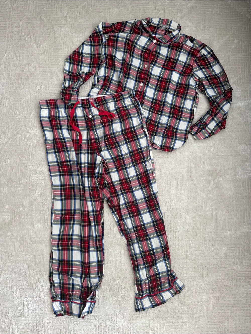J.Crew Snowy Stewart Tartan Flannel Pajama Set Size L